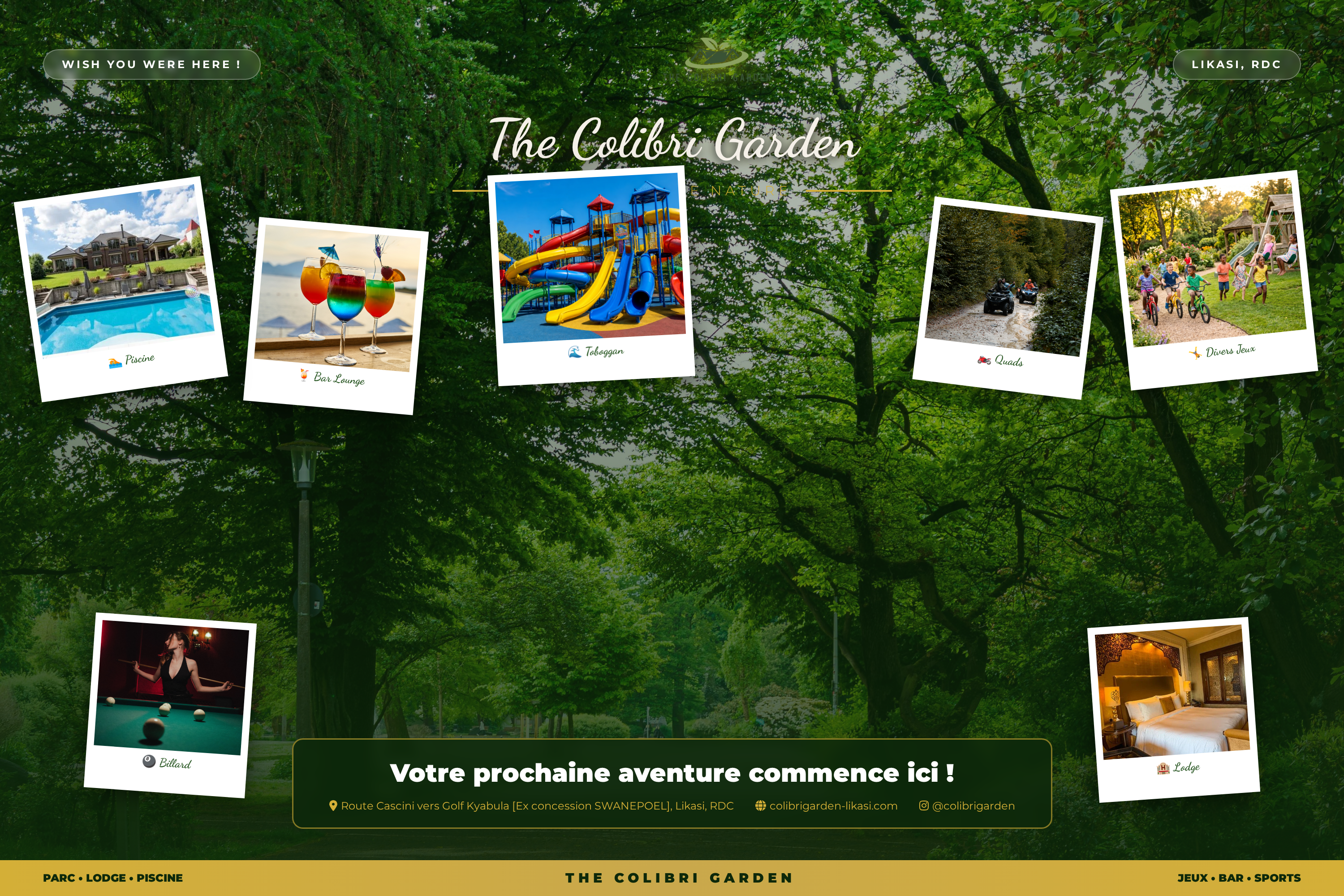 Vue carte postale du Colibri Garden